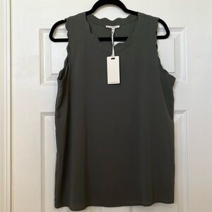 New Pleione White Scallop Top - Olive - Medium